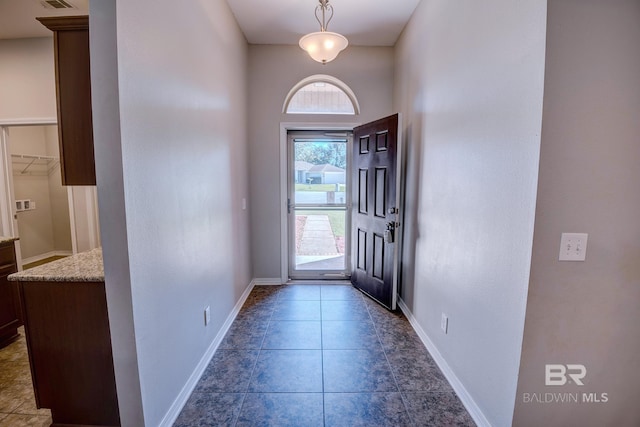 view of tiled entrance foyer