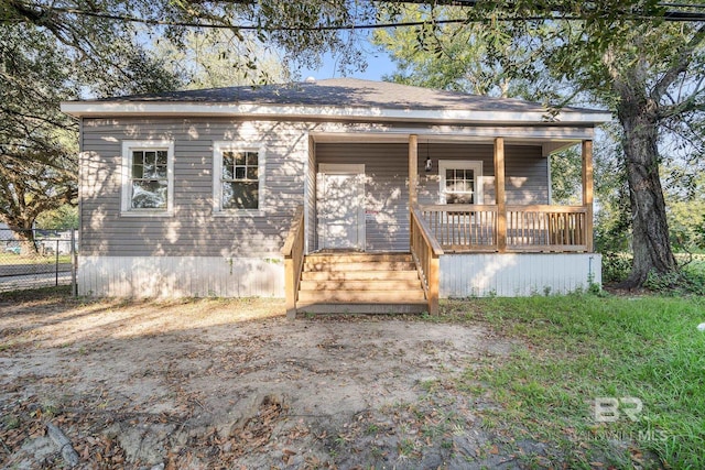 bungalow featuring a porch