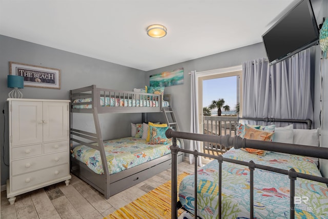 bedroom featuring light hardwood / wood-style floors