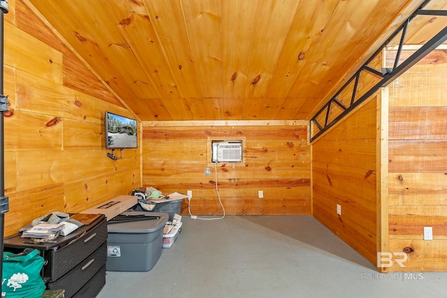 storage area with a wall unit AC