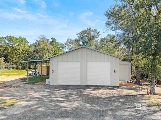 view of garage