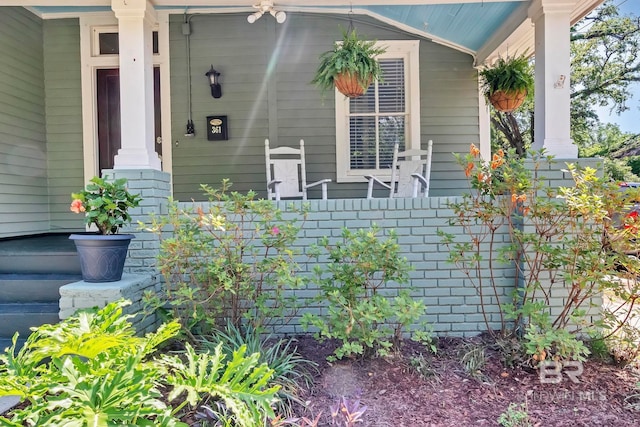 exterior space with a porch