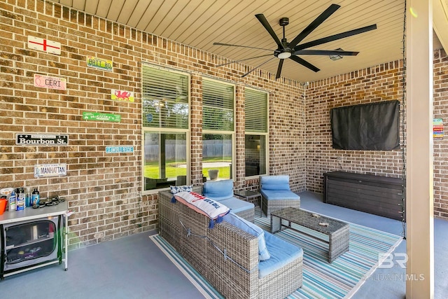 30635 Drayton Ct, Spanish Fort, AL 36527 - view of patio with a ceiling fan and outdoor lounge area
