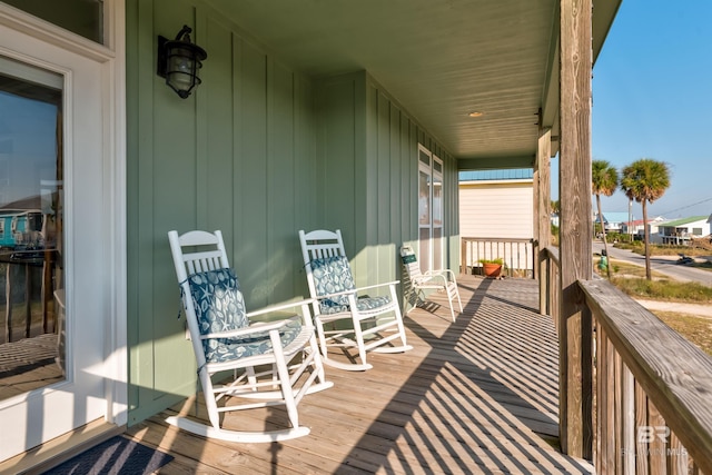 deck with covered porch