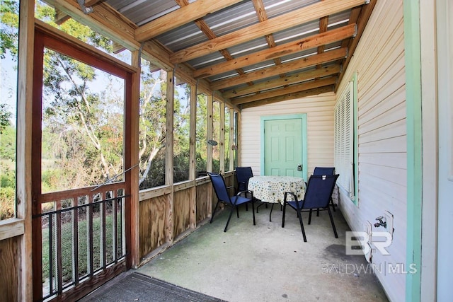 view of sunroom