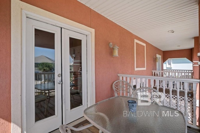 exterior space with french doors