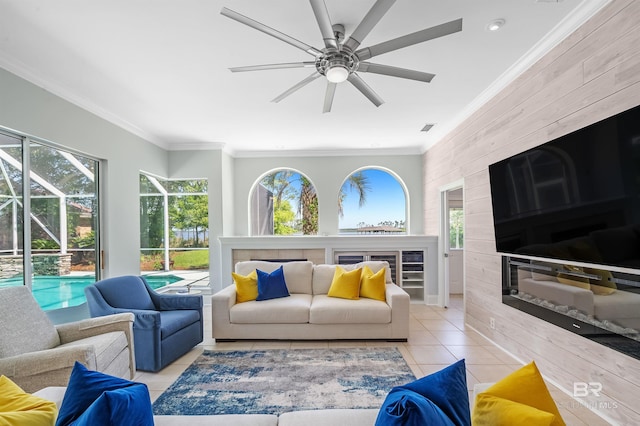8160 Bay View Dr, Foley, AL 36535 - sunroom featuring an outdoor hangout area and ceiling fan