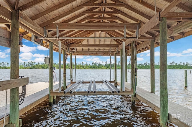 8160 Bay View Dr, Foley, AL 36535 - dock area with boat lift and a water view