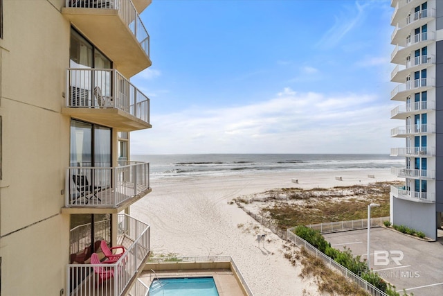 property view of water with a view of the beach