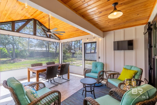 5100 Pine Way, Orange Beach, AL 36561 - sunroom / solarium with outdoor lounge area, outdoor dining space, and ceiling fan