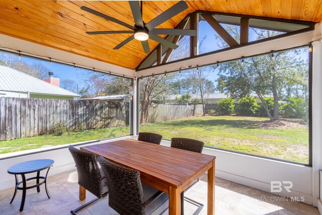 5100 Pine Way, Orange Beach, AL 36561 - sunroom / solarium featuring outdoor dining area and a ceiling fan