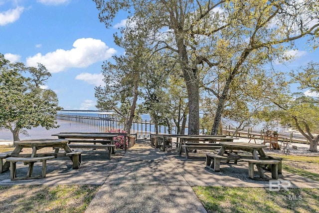 surrounding community featuring a dock