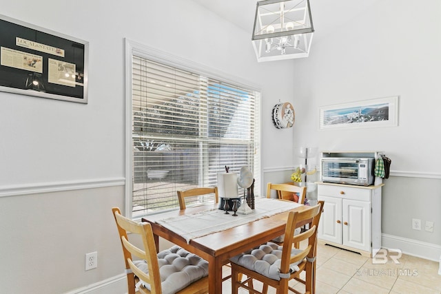 view of tiled dining space