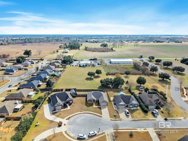 bird's eye view with a rural view