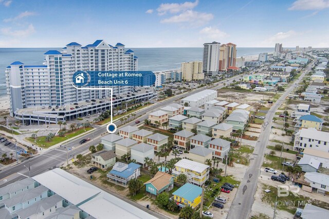 487 E 1st Ave Unit F, Gulf Shores, AL 36542 - bird's eye view featuring a city view and a water view