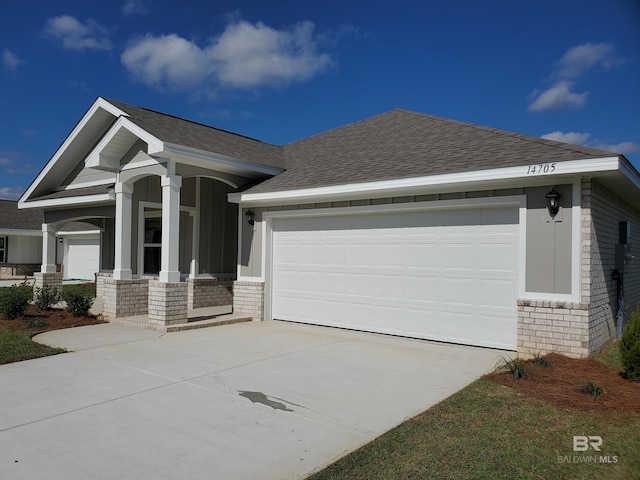 view of front of house with a garage