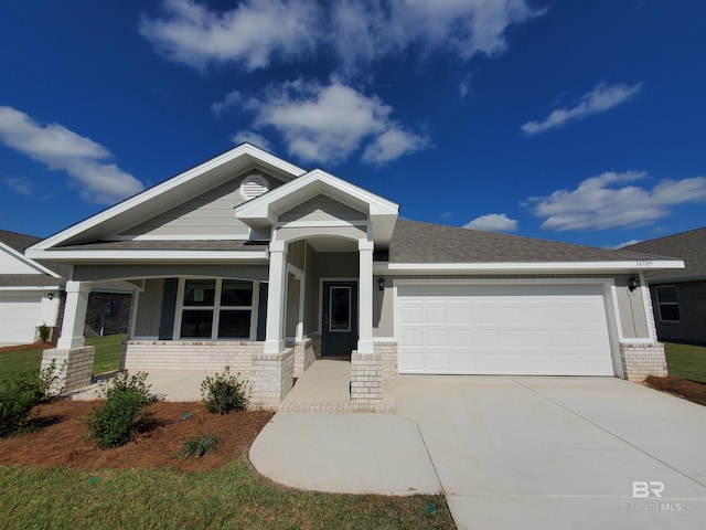 craftsman inspired home featuring a garage