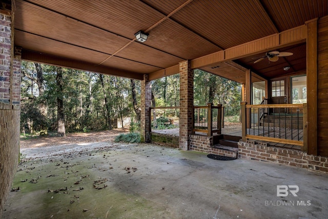 view of patio / terrace with ceiling fan