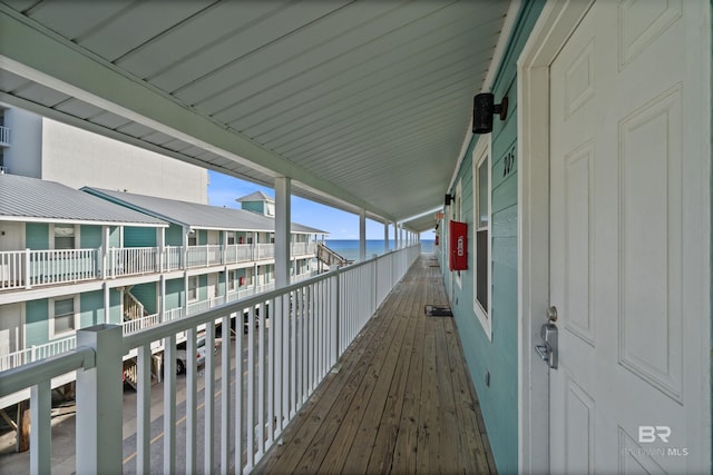 balcony with a water view