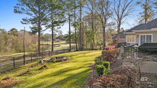 view of yard with fence