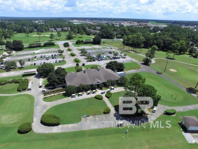 birds eye view of property featuring golf course view