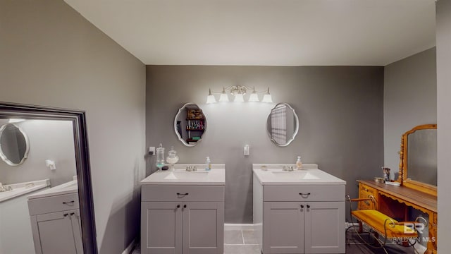 bathroom featuring tile patterned floors and vanity