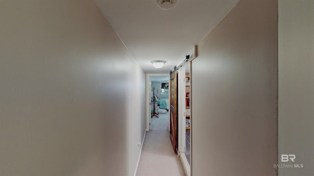 hallway with a barn door