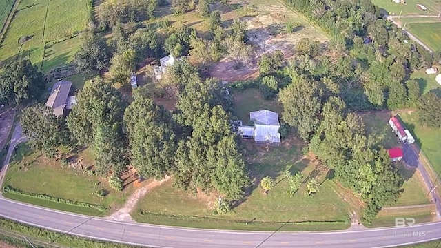 drone / aerial view with a rural view