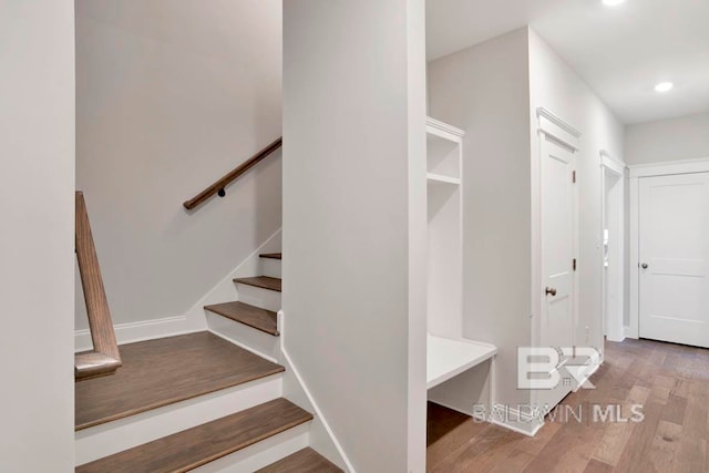 mudroom featuring hardwood / wood-style floors