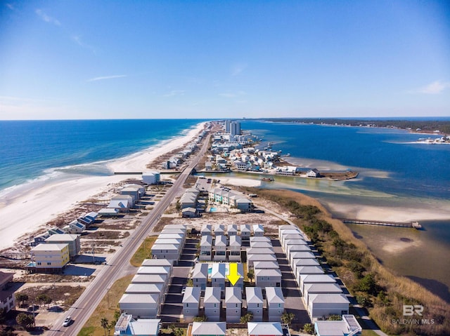 1592 W Beach Blvd, Gulf Shores, AL 36542 - birds eye view of property featuring a water view and a view of the beach