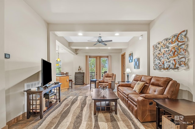 1430 Regency Rd Unit C201, Gulf Shores, AL 36542 - living area with ceiling fan and recessed lighting