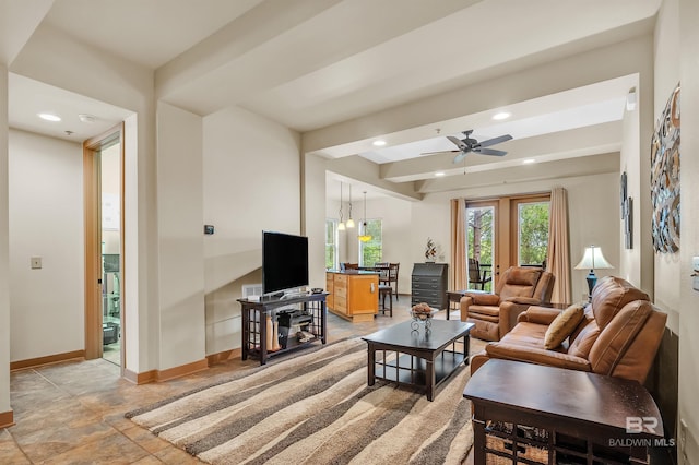 1430 Regency Rd Unit C201, Gulf Shores, AL 36542 - living area with recessed lighting and a ceiling fan