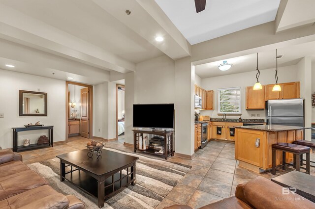 1430 Regency Rd Unit C201, Gulf Shores, AL 36542 - living area featuring recessed lighting and a ceiling fan