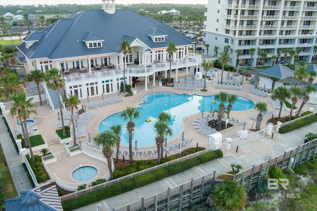 view of pool featuring a patio area