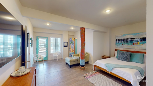 view of tiled bedroom