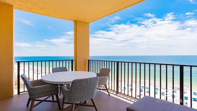 balcony with a water view