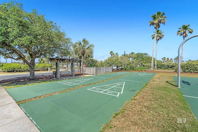 view of property's community with shuffleboard