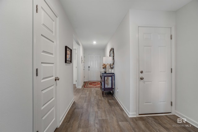 hall featuring hardwood / wood-style floors