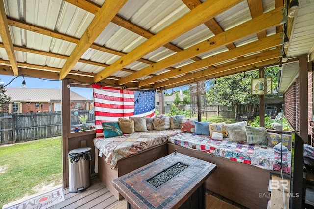 16596 Sugar Loop, Foley, AL 36535 - exterior space with a fire pit and a fenced backyard