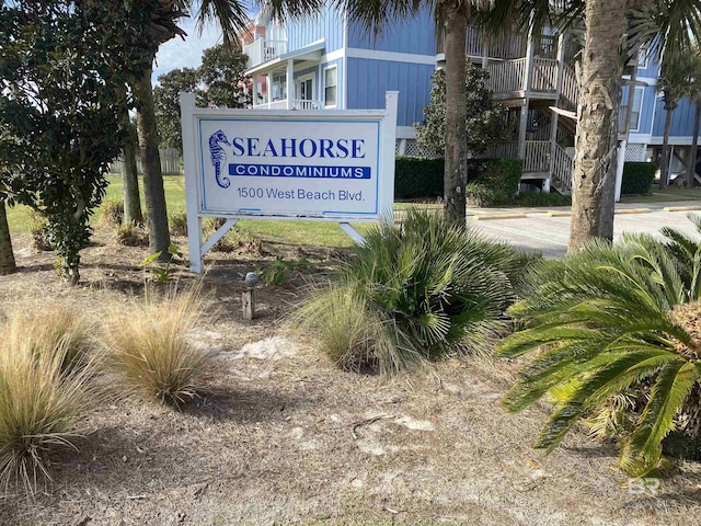 view of community sign