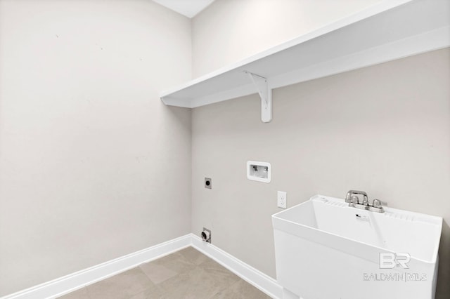 10606 Secretariat Blvd, Daphne, AL 36526 - washroom featuring hookup for a washing machine, laundry area, electric dryer hookup, a sink, and baseboards