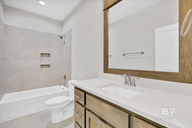 10606 Secretariat Blvd, Daphne, AL 36526 - full bath featuring recessed lighting, tile patterned floors, toilet, shower / bath combination, and vanity