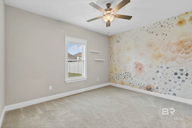 10606 Secretariat Blvd, Daphne, AL 36526 - spare room with a ceiling fan, wallpapered walls, carpet floors, and baseboards