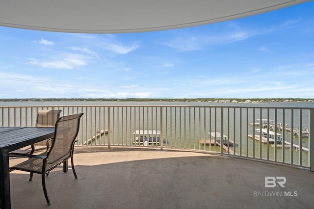 balcony with a water view