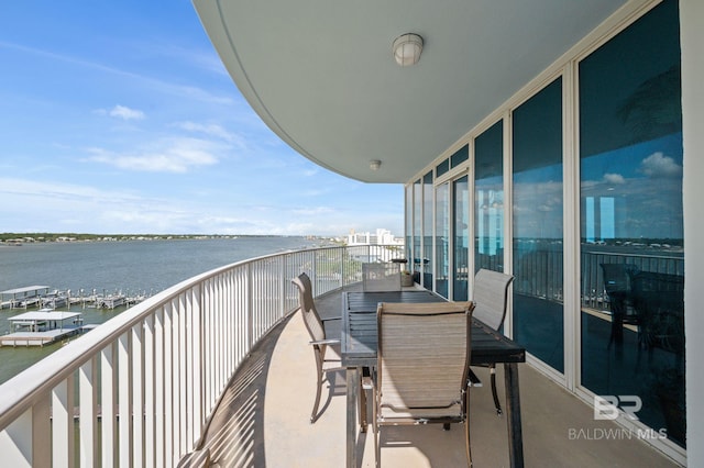 balcony with a water view