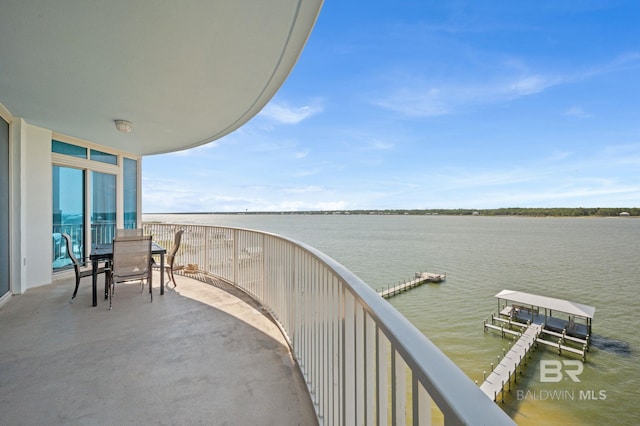 balcony with a water view