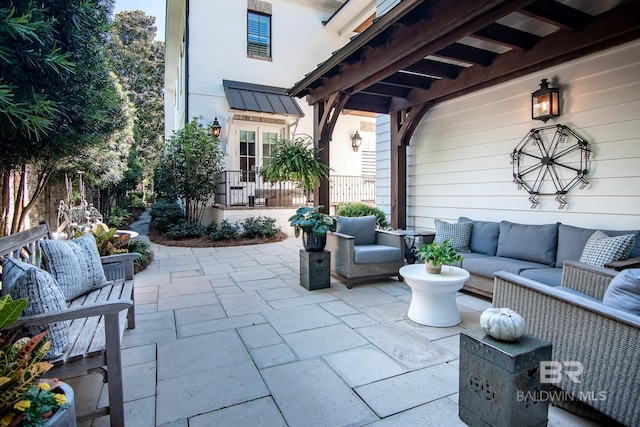 view of patio featuring an outdoor living space