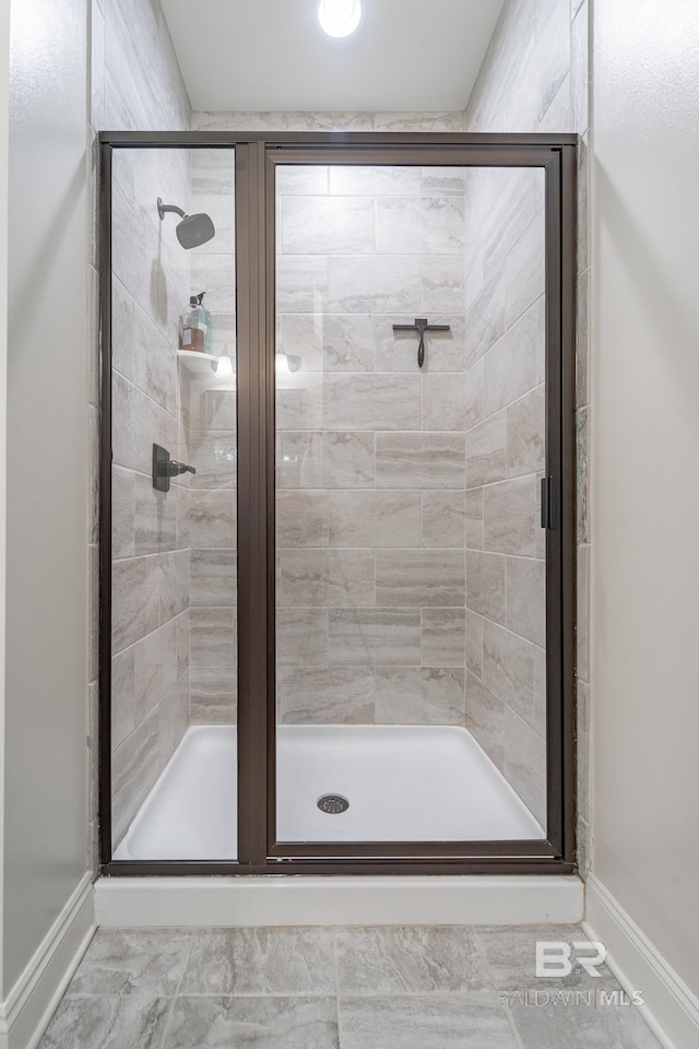 bathroom featuring walk in shower