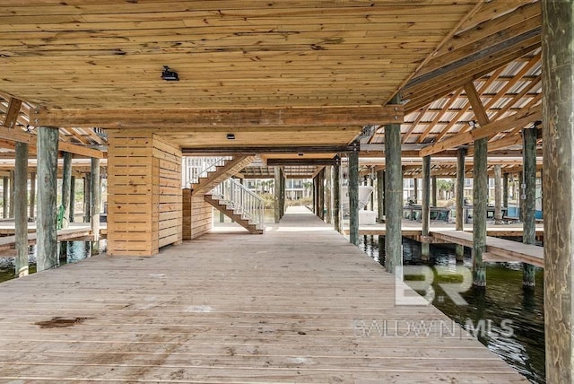 view of dock area