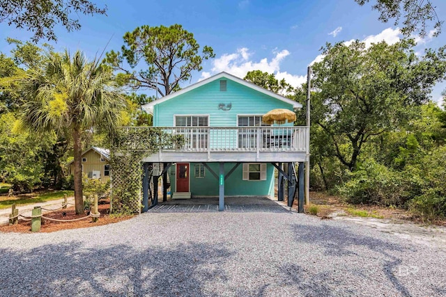 beach home with a carport